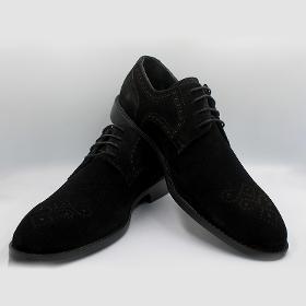 Черные замшевые кожаные классические мужские туфли