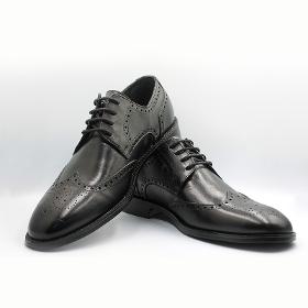 Черные мужские туфли из натуральной кожи со шнуровкой и вышивкой с состаренными